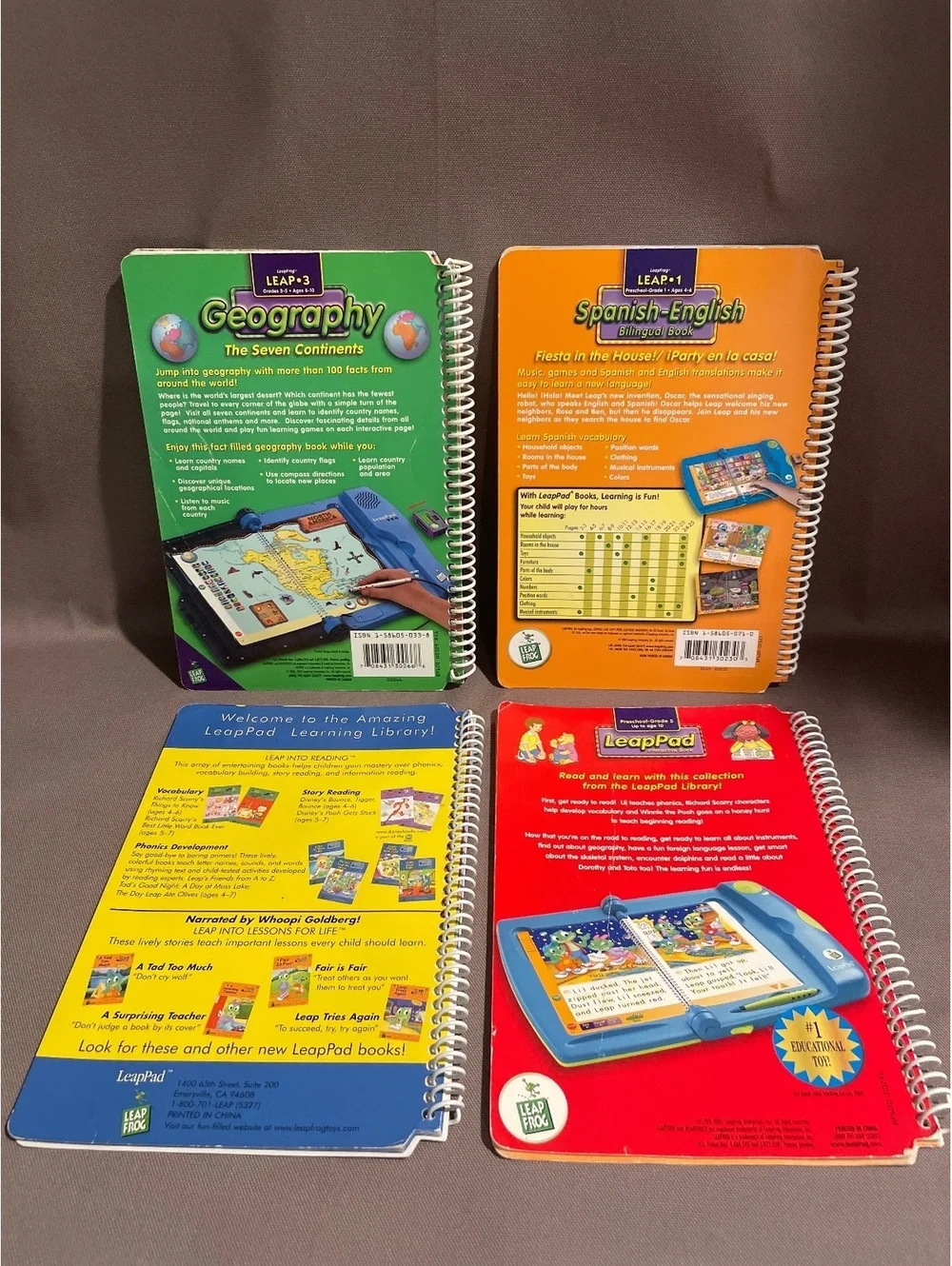 Vintage LeapFrog LeapPad Book Lot 12 Assorted Learning Books Pre-K–5th Grade
